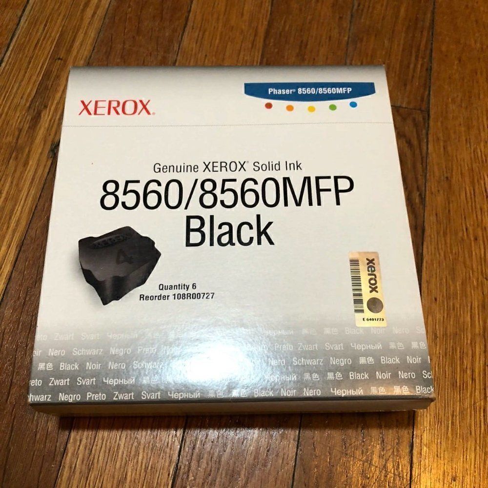 XEROX 8560/8560MFP Black Ink Phaser Qty 6 New